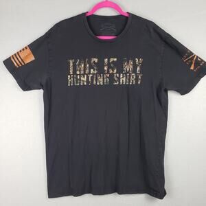 Grunt Style Men's XL This Is My Hunting Shirt Graphic Tee Black Camo Tactical